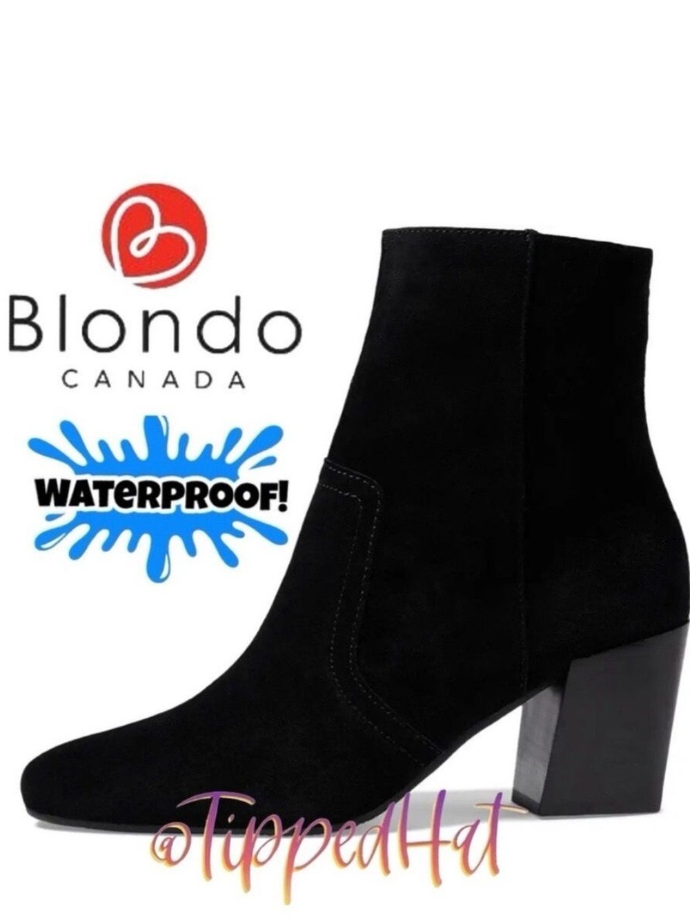 NWOB $150 Blondo Black Sadie Bootie – Waterproof – Size 8.5